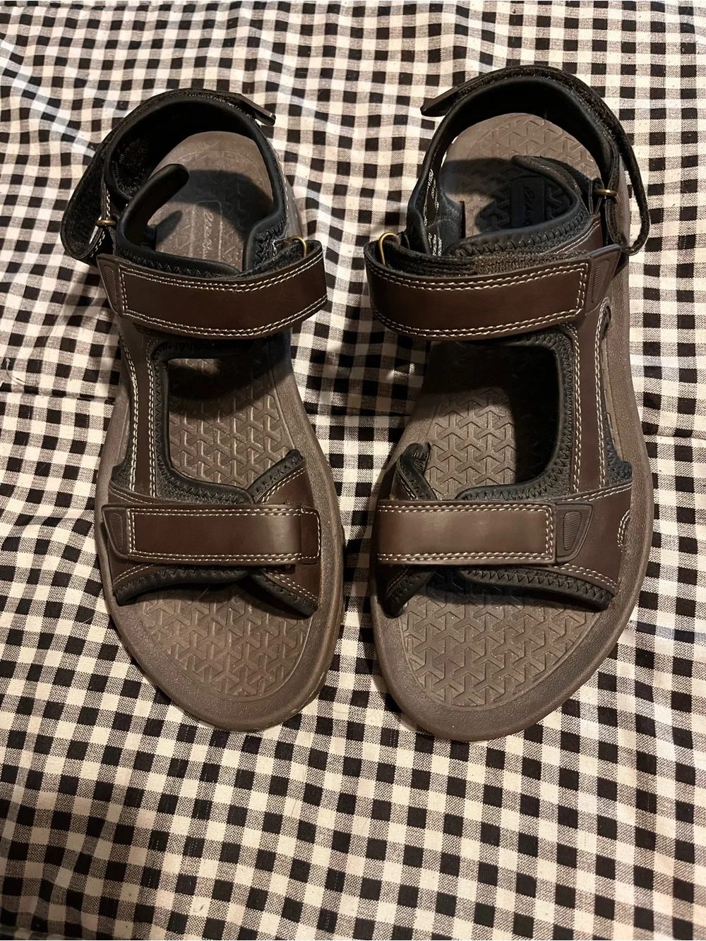 Eddie Bauer Brown Men's Leather Adjustable Strap Sandals size 12